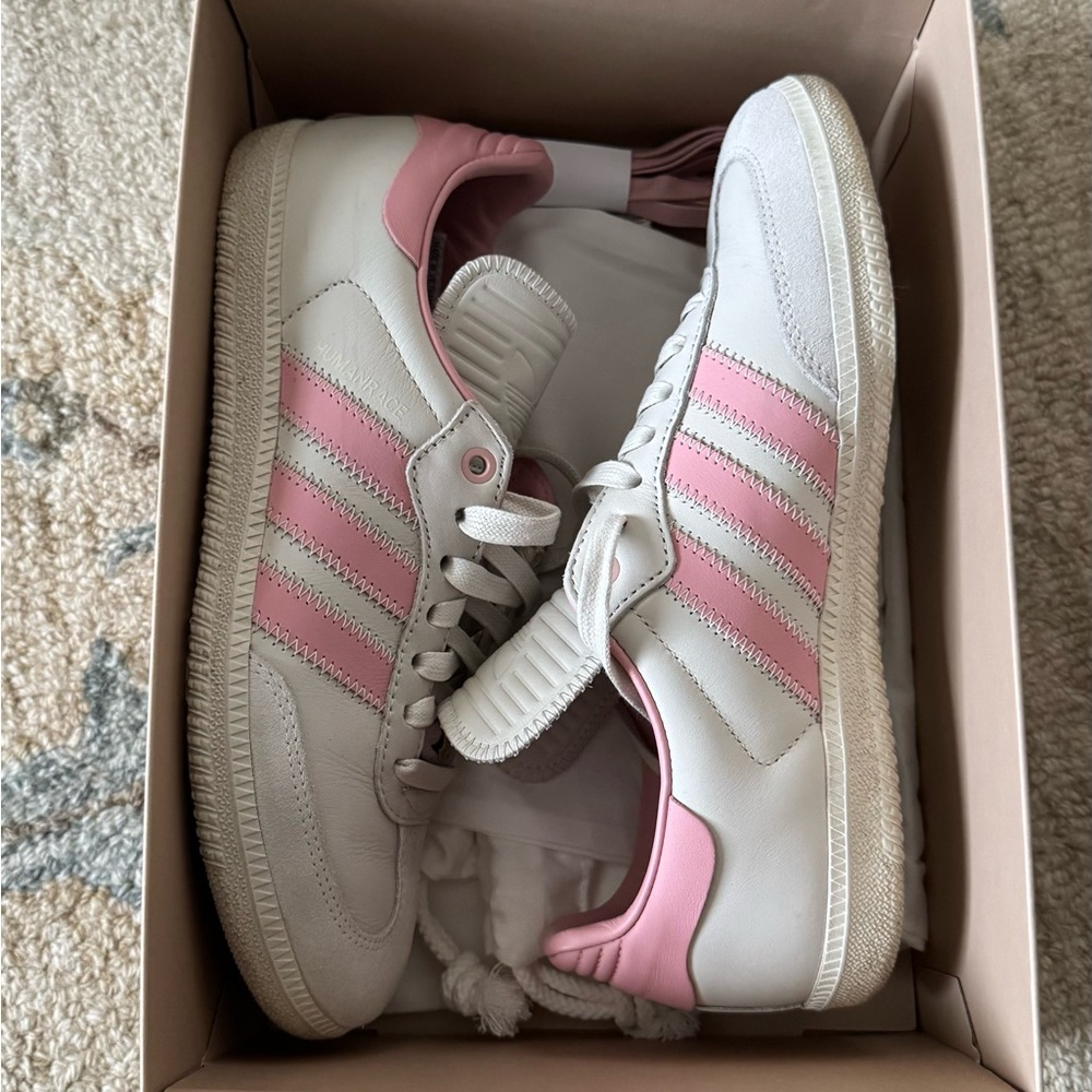 Adidas Pharrell Humanrace Samba Pink and White